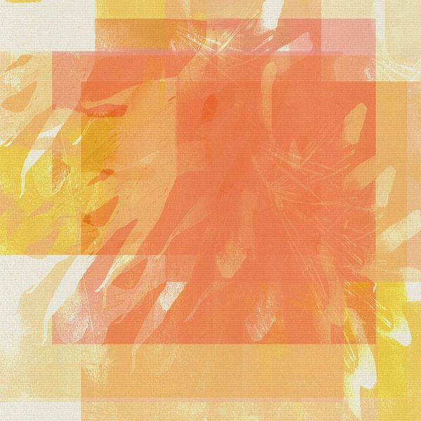 Bunte abstrakte organische Formen in Orange und Gelb von Abstrakte minimalistische Kunst