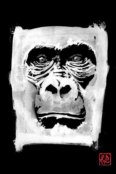 gorilla in dark von Péchane Sumie