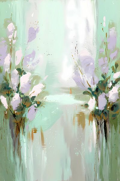 Flowers in pastel colour abstract by Imperial Art House
