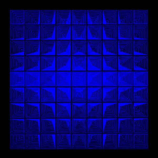 Verner Panton geïnspireerde blauwe abstractie van Mad Dog Art
