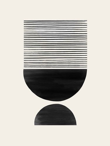 Mid Century Sonnenuntergang | Schwarz