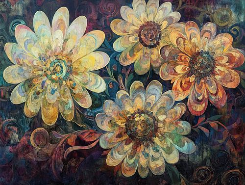 Colourful flowers by Wonderful Art