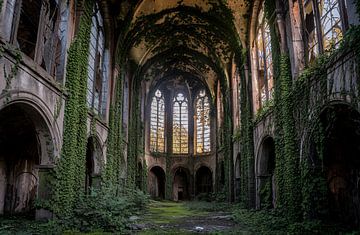 Verlaten kathedraal vol met natuur van Imperial Art House