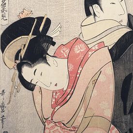 Kitagawa, Utamaro, Oume en Kumenosuke, Japanse prent van Liszt Collection