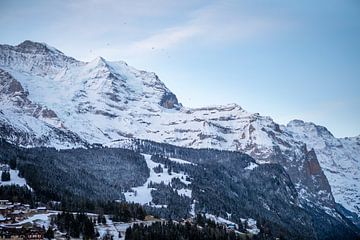 Uitzicht op het Jungfrau-massief vanuit Wengen van t.ART