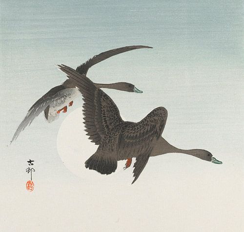 Geese in Flight, Ohara Koson