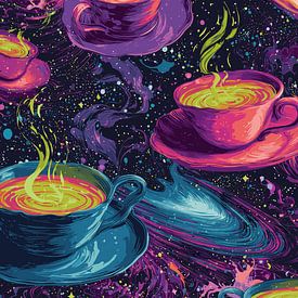 Tasses dans un tourbillon cosmique sur Pixelbull Design