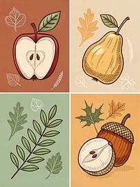 Harvest Bounty: A Four-Part Autumnal Art by Artistic