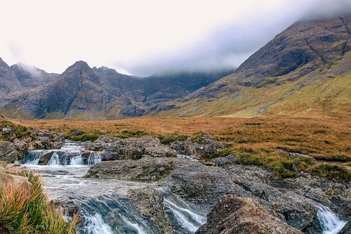 The beautiful Fairy Pools in the Coire Valley on the Scottish Isle of Skye.