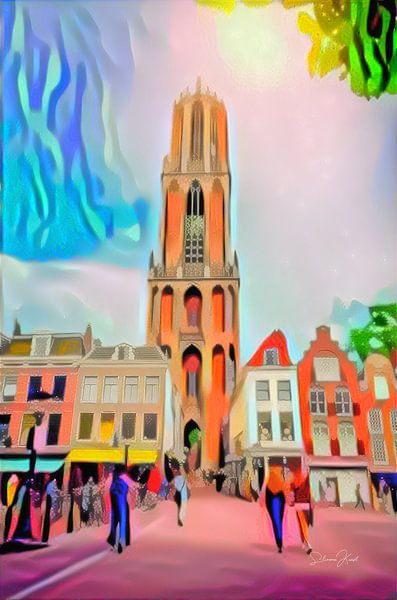 Pop Art Malerei Utrecht Domtoren von Slimme Kunst.nl