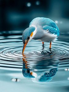 Im Einklang mit der Stille Vogel beim Fischfang