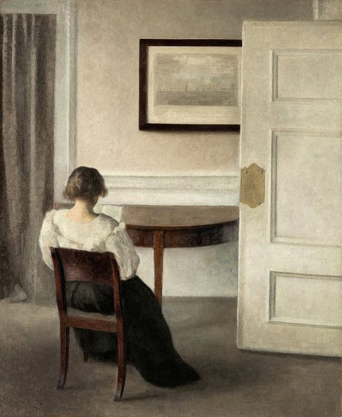 Interior, Vilhelm Hammershøi by Masterful Masters