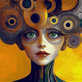 Weibliches Porträt mit Kopfbedeckung von Ton Kuijpers