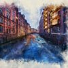 Speicherstadt - Hamburg wie gemalt von Dekorative Hamburg Fotos
