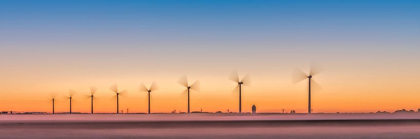 Wind farm in the polder by eric van der eijk