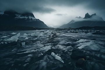 Gletsjers in IJsland van fernlichtsicht