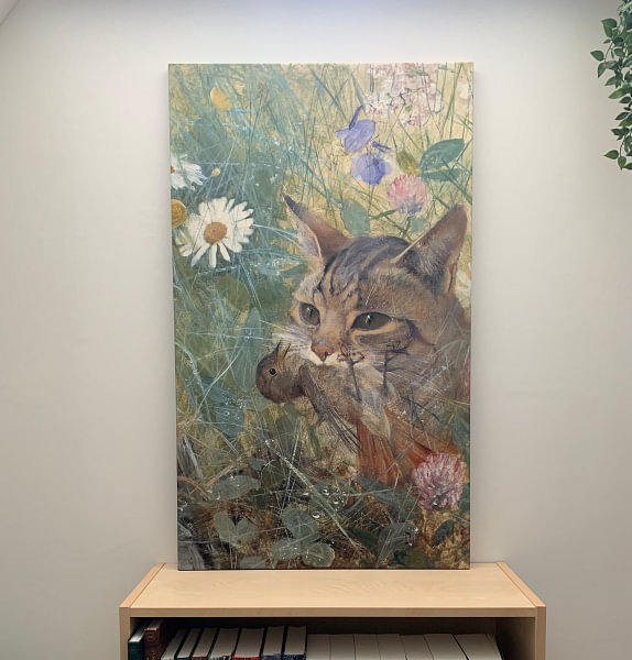 Bruno Liljefors. A Cat with a Young Bird in its Mouth