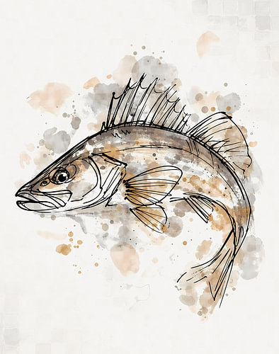 Animaux à l'aquarelle - style esquisse avec des nuances de brun et de gris