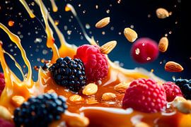 Fruchtiger Spritzer in Karamellsoße von Poster Art Shop