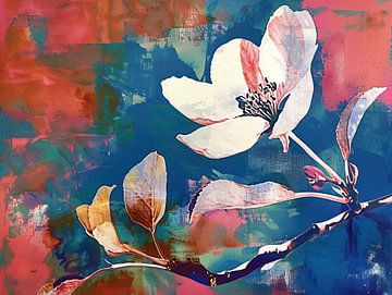 Moderne Bloem van Abstract Schilderij