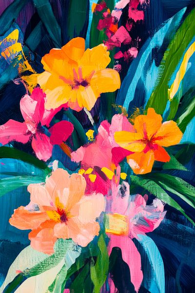 Colourful explosion of flowers in nature by Poster Art Shop