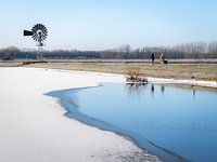 Fluss IJssel im Winter