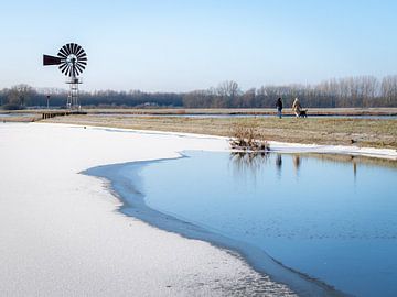 Rivier de IJssel in de winter van Suzan Brands