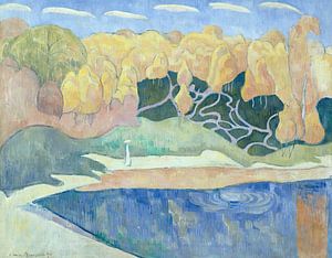 Emile Bernard - Frau, die an den Ufern der Aven spazieren geht (1890)