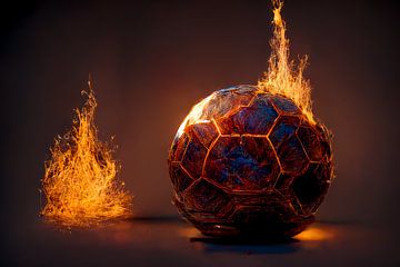 modern voetbal in brand van Animaflora PicsStock
