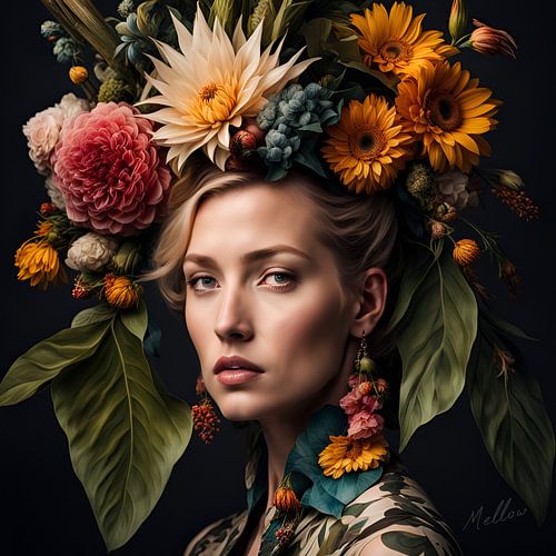 Blossoming Beauty: Caucasian woman