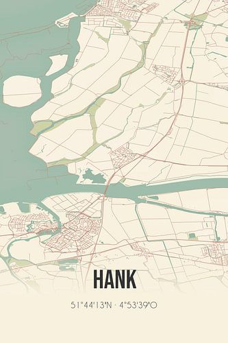 Alte Karte von Hank (Nordbrabant)