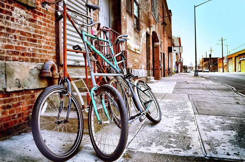 Industrial New York Retro Fahrräder von Marlika Art