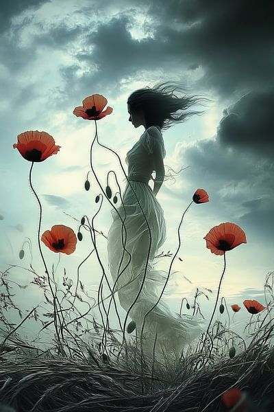 poppy fantasy watercolour by Egon Zitter