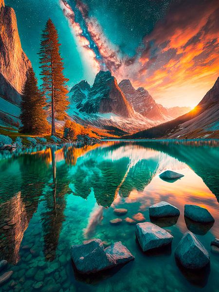 Landschaft mit Berge von Mustafa Kurnaz