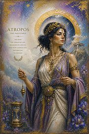 Painting of the Greek goddess Atropos (one of the Fates). by Johannes