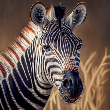 Porträt eines Zebras  Illustration von Animaflora PicsStock