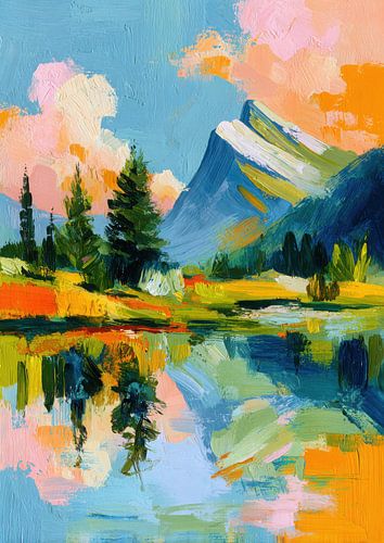 Mountain landscape in the sunlight