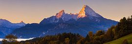 Panorama-Sonnenaufgang Watzmann bei Berchtesgaden von Henk Meijer Photography
