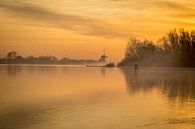 Gouden ochtend bij zonsopkomst aan het meer van Marja Spiering thumbnail