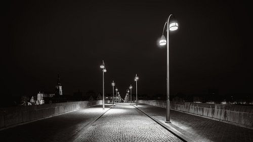 Maastricht - Saint Servatius Bridge - moody black and white I by Teun Ruijters