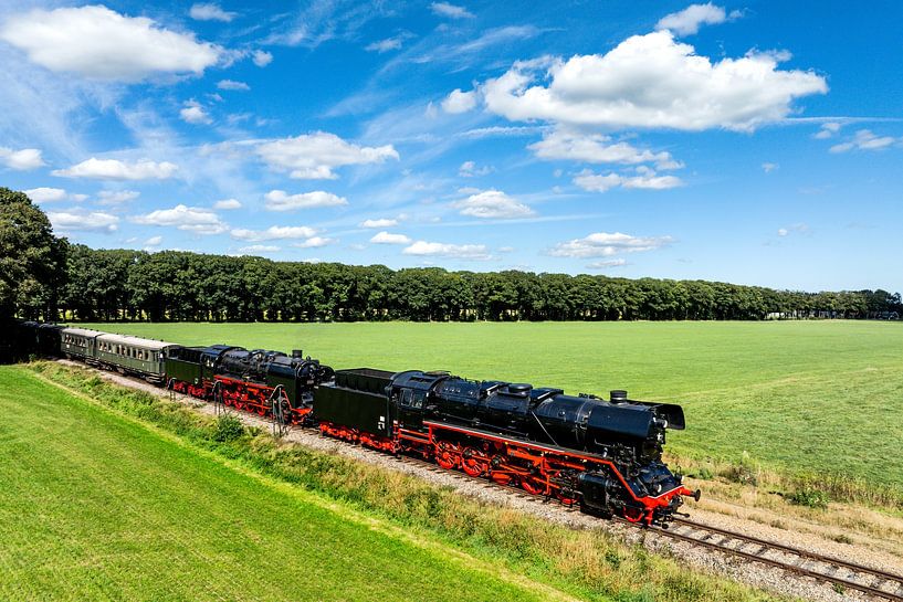 Train à vapeur traversant la campagne par Sjoerd van der Wal Photographie