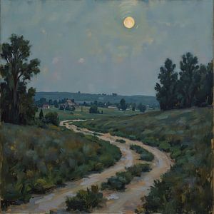 Nuit de lune à la campagne
