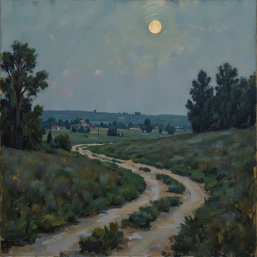 Moonlit night in the countryside
