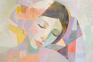 Woman in geometric shapes