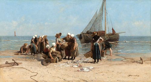 Vissersvrouwen op het strand, Bernardus Johannes Blommers