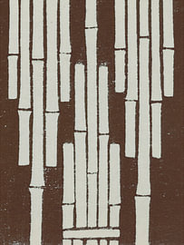 Vintage-Druck aus Japan: Minimalistisches Bambusmuster in Braun