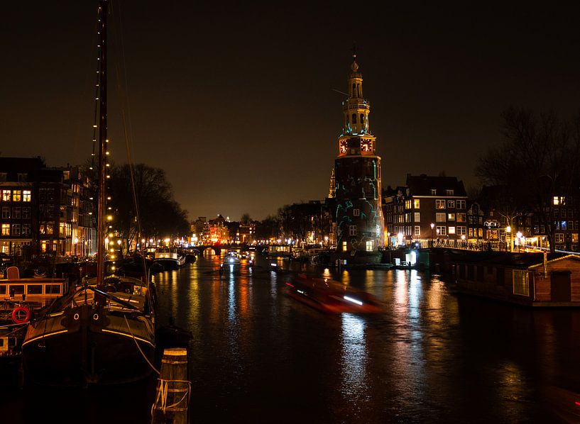 Amsterdam canal by night by Charlotte Dirkse