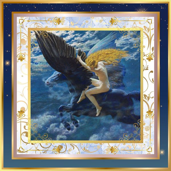 Dream Idyll (A Valkyrie) by Edward Robert Hughes by Silver Fox Art Decor