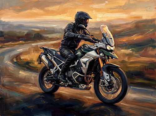La Triumph Tiger 900 sur la Sunset Road