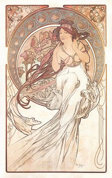 Kunst: Muziek  - Art Nouveau Schilderij Mucha Jugendstil